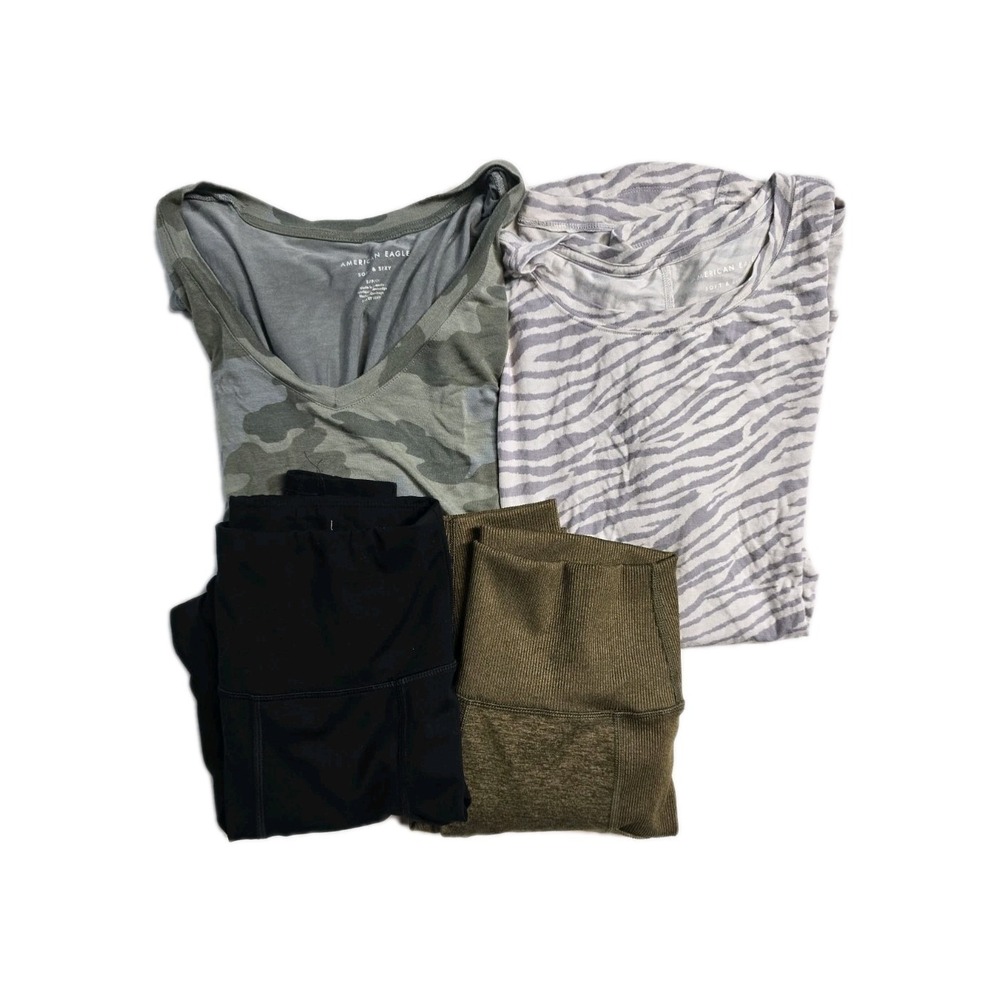 American Eagle Women's Leggings Tshirt Small‎ Multicolor Lot Of 4